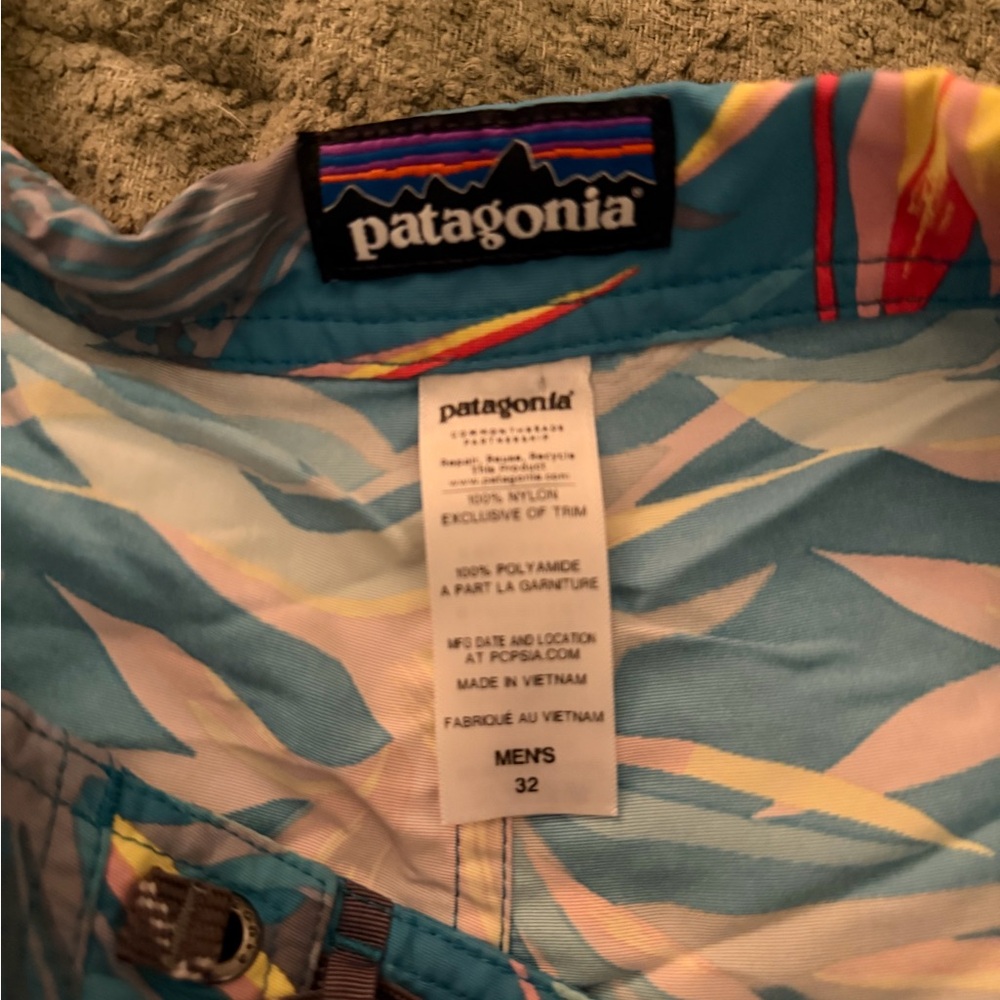 Patagonia Blue and Red Swim Trunks